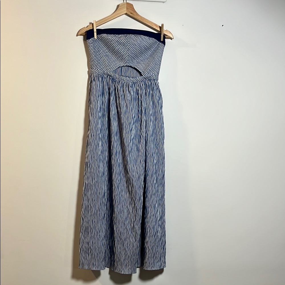 Flagpole NYC Strapless Long Dress - Blue & White